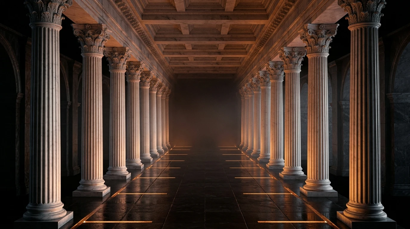Classical Colonnade Stoa Perspective